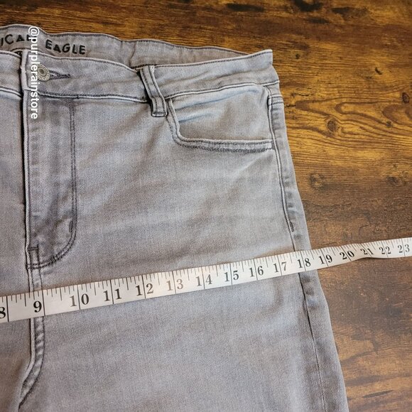 American Eagle Jeans 16 R Jegging Hi Rise Next Level Stretch Gray Wash Denim - Picture 9 of 13